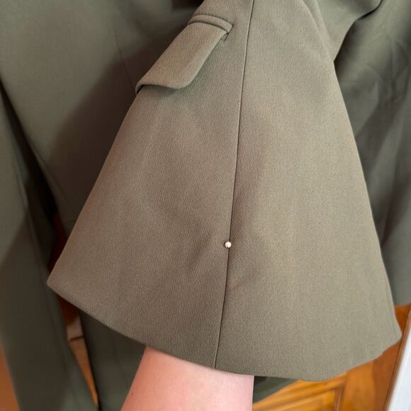 Pearl Lela Rose Olive Green Stretch Crepe Blazer Jacket Women’s 16 - Picture 3 of 6